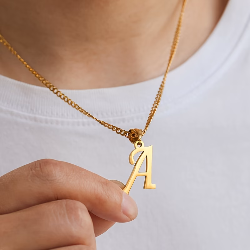 custom personalized initial necklace 18k golden plated customizable english initial personalized decoration fashion font accessory valentines day gift christmas gift personalized jewelry mothers day g