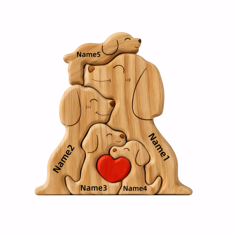 personalized wooden figurine with custom 2 5 names figurine decor hand carved keepsake memorial gift for dog loss