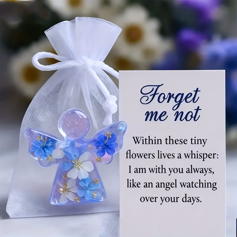 2d flat a set of pocket hug angel ornaments with inspirational cards decorative art pieces ideal gift for home decor holiday parties
