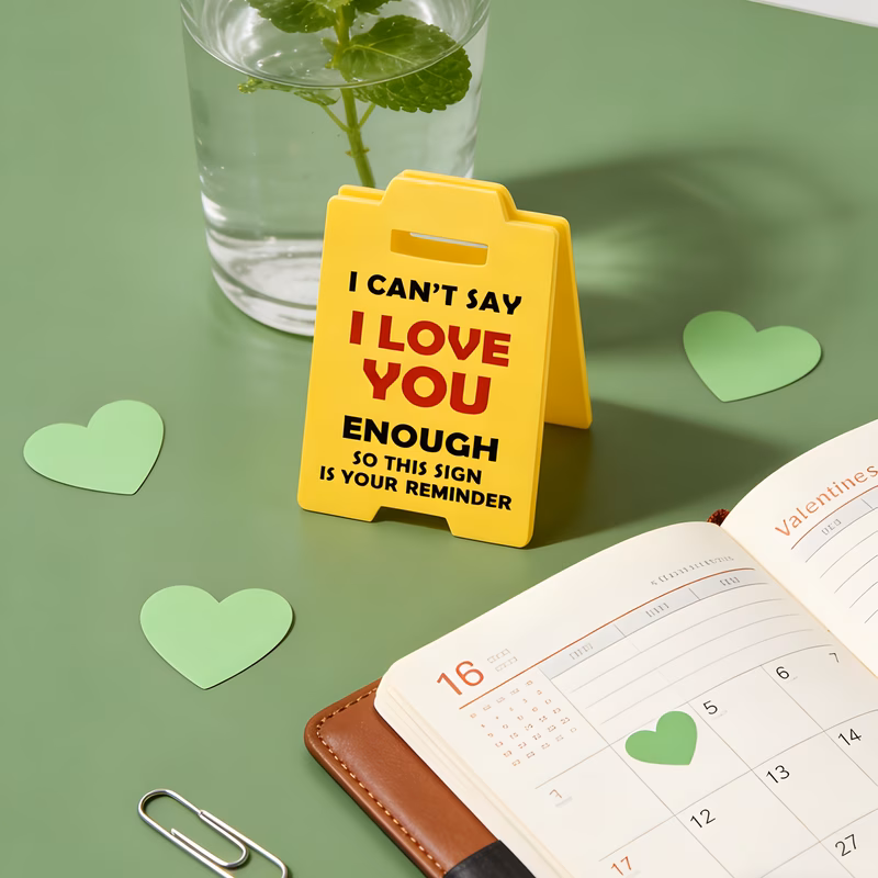 2d flat 1valentines day mini desktop sign i cant i love you reminder small office desk decoration valentines day gift decorative sign and plaque
