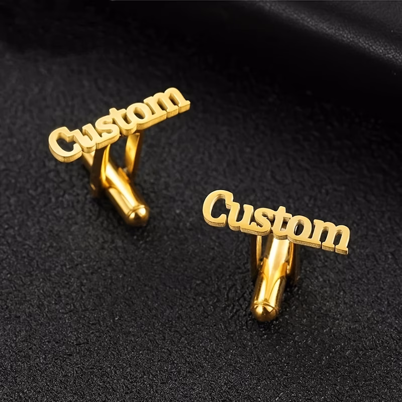 custom name mens cufflinks stainless steel minimalist initial gentleman cufflinks mens suit shirt jewelry father husband boyfriend son gift language to english letters