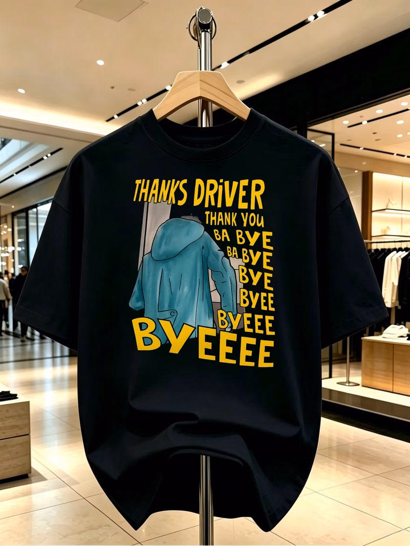 new style mens funny thanks driver meme t shirt driver graphic tee with yellow text black crewneck short sleeve shirt humorous gift for drivers comfortable breathable for road trips