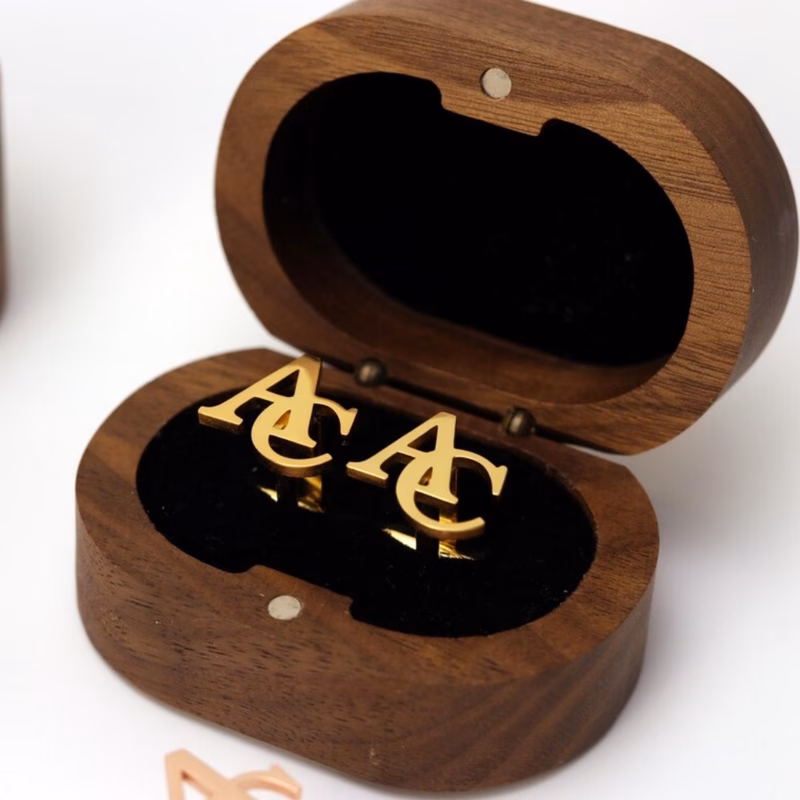 custom initials cufflinks personalized couples letter cufflinks stainless steel minimalist cufflinks cufflinks gift for him gift for boyfriend mens fashion wedding jewelry no gift box packaging gift b