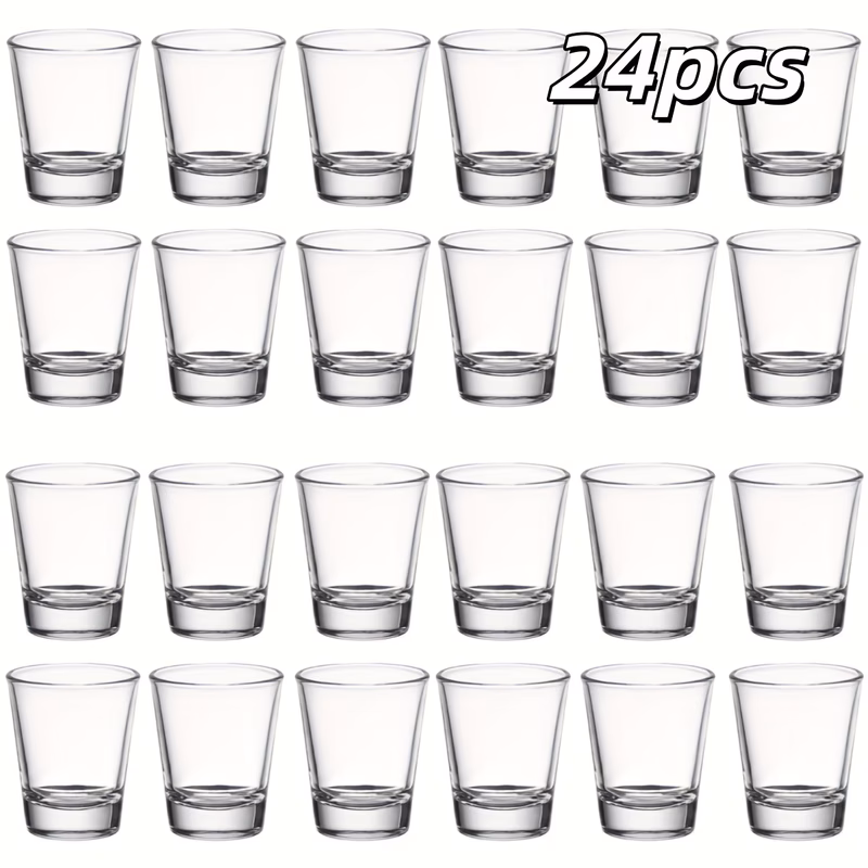 4 6 18 24pcs glass glass set including glass and tequila glass is suitable for holding beverages including whiskey other spirits and tequila
