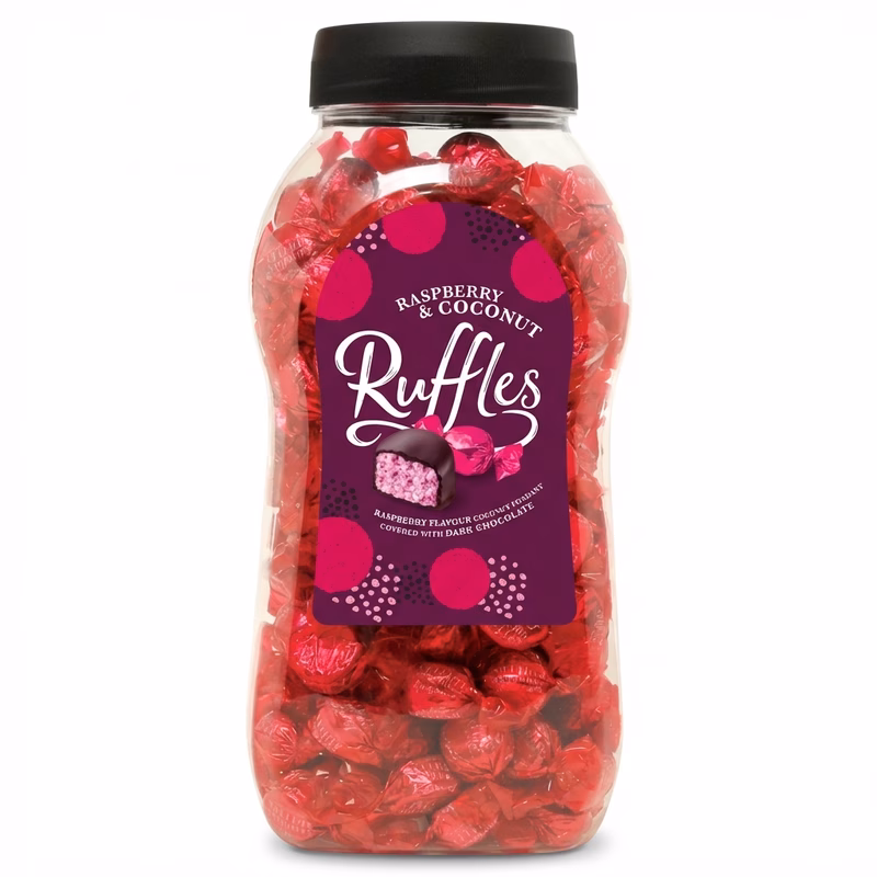1 5kg coconut bars in resealable jar individually wrapped fondant sweets retro for party bags and bowls bulk catering size gift