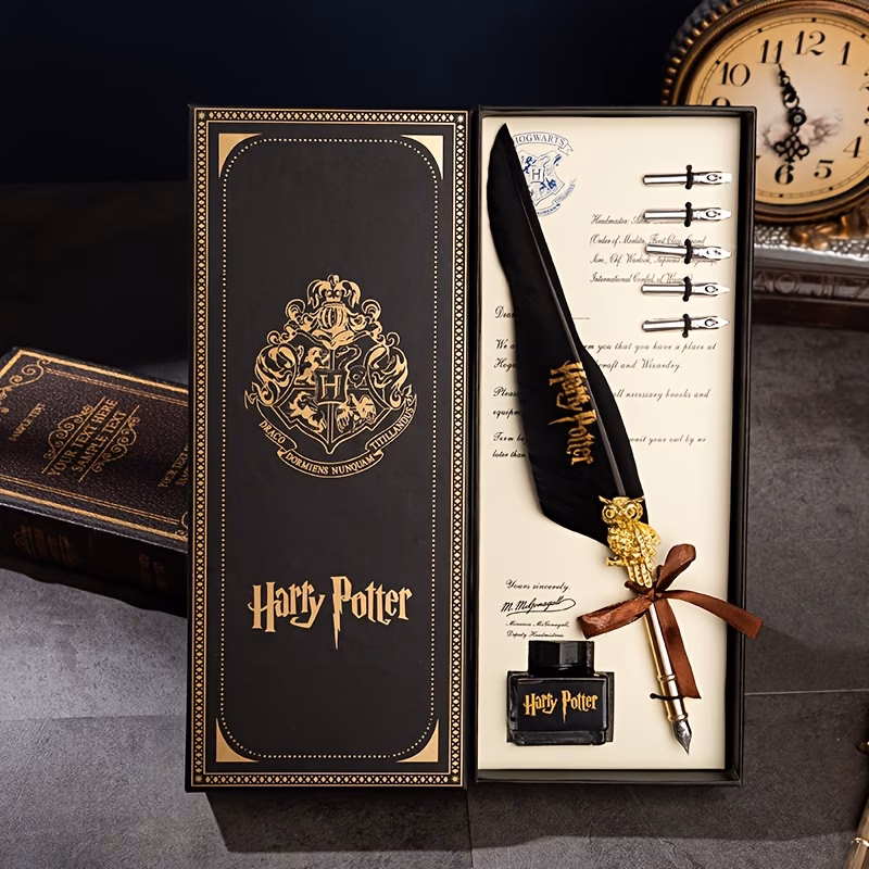 wb fountain pen set fountain pen in exquisite gift box birthday gift artificial feather back to gift christmas and easter gift