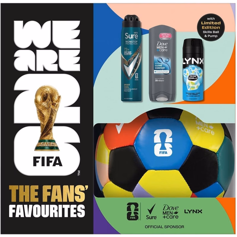 the fans 2026 edition gift set for him anti perspirant body wash body spray edition skills football with pump