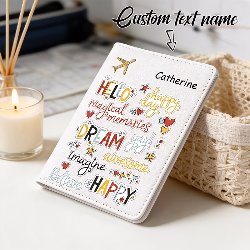 1 personalized custom letter name passport holder passport cover with letter passport and document organizer passport travel wallet suitable for men and women as a accessory fashionable storage case