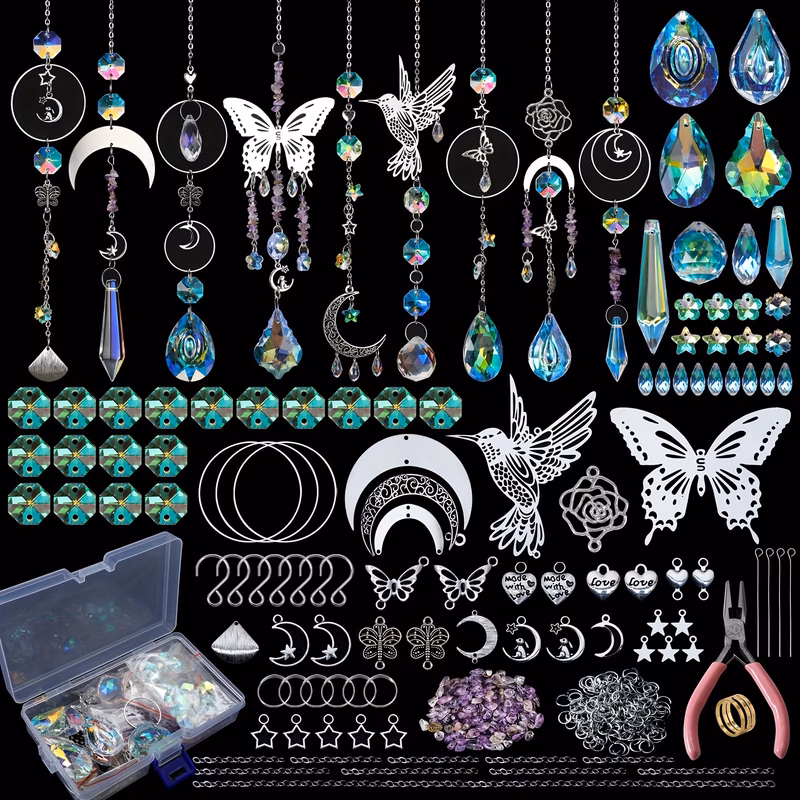400pcs diy sun catcher kit glass prism ow maker with crystals hanging decor for home wedding garden christmas holiday c fts christmas decor