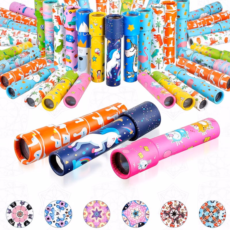 14pcs rotating magic kaleidoscopes retro fun toys vintage educational toys ideal for kids birthday gifts christmas stocking stuffers halloween goody bag fillers mixed colors plastic material