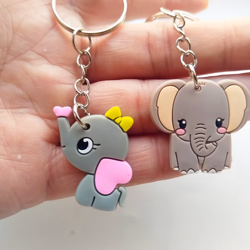 2d flat 20 elephant keychains in a trendy and cute 2d flat cartoon animal design bag additions holiday events party supplies and small gift keychains