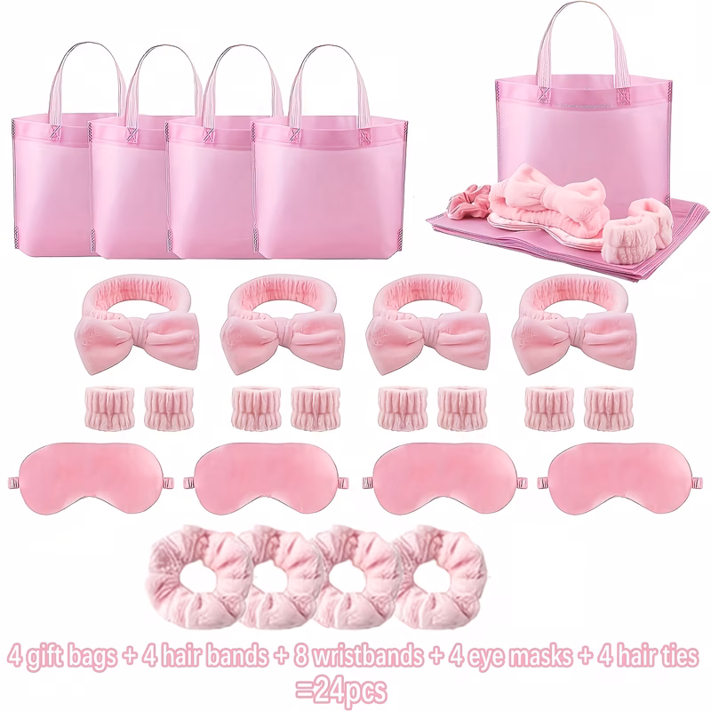 24pcs party accessory set headband hair ties wristbands eye mask hand bag fun decor for overnight bachelorette gathering