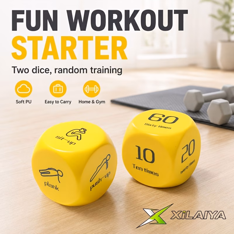 2pcs set of dice 6 sided sports game dice for squats sit ups and portable home workout tools