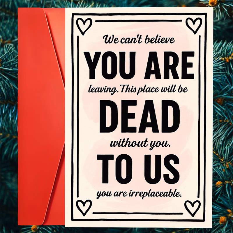 a single farewell card for colleagues friends and ideal for goodbye parties and expressing gratitude the design conveys that you are