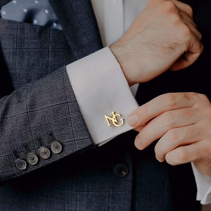 custom personalized stainless steel cufflinks for men featuring stylish engraved designs wedding suit additions year numbers and durable elegant minimalist shirt button cufflinks