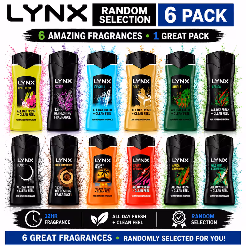 shower gel 225ml 6 pack bundle
