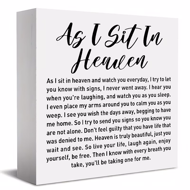 memorial sympathy gifts for loss of sympathy gifts for loss of dad mom husband son daughter brother sister remembrance bereavement condolence gifts wooden sign as i heaven