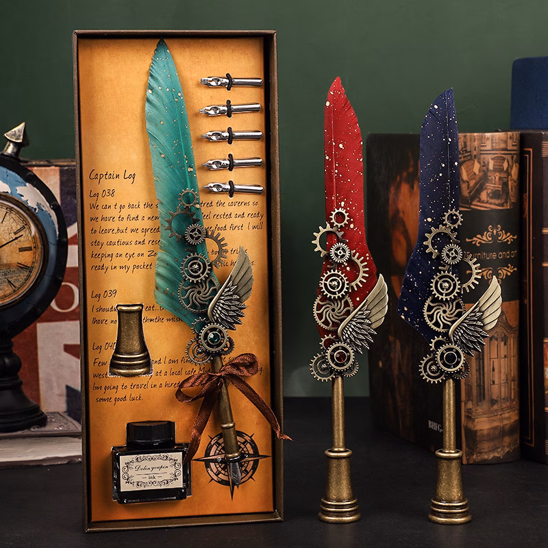 sprinkle pen mechanical feather pen feather pen punk style dip pen wings feather pen birthday gift christmas gift teachers day gift