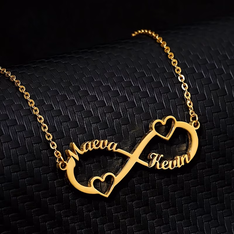 1 silvery personalized custom infinity necklace stainless steel custom infinity name necklace pendant personalized choker jewelry birthday gift unique and meaningful gift valentines day birthday anniv