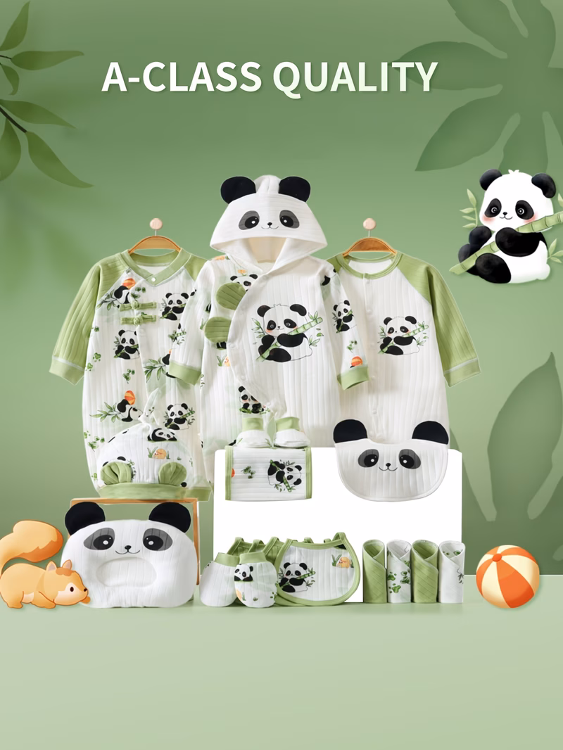 newborn baby boy clothes 19pcs baby romper onesie set 3 rompers hat bib pillow mittens mittens bib childrens set childrens gift outdoor