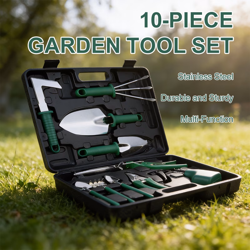 10pcs garden tool set pruning shears trowel rake spade shears watering can ten piece household gardening tool kit