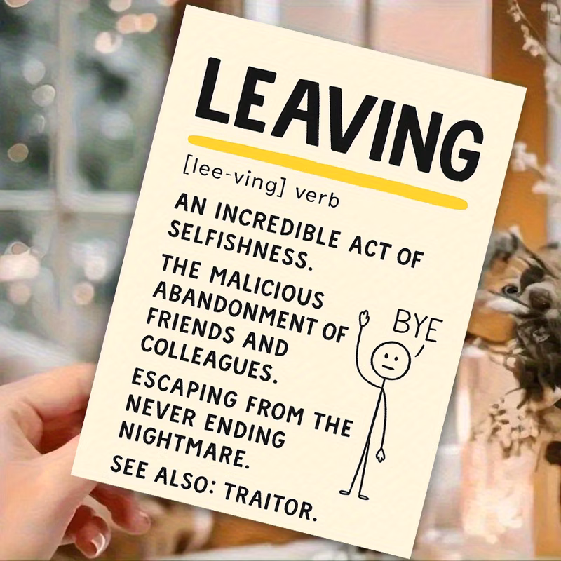 a humorous farewell card for colleagues ideal as a parting gift for office going away parties and work send offs