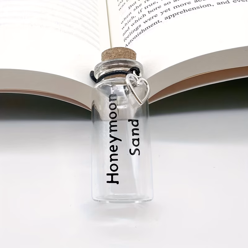 1pc mini honeymoon empty bottle honeymoon souvenir unique wedding gift wedding keepsake bride gift husband and wife couple gift beach honeymoon present glass empty bottle