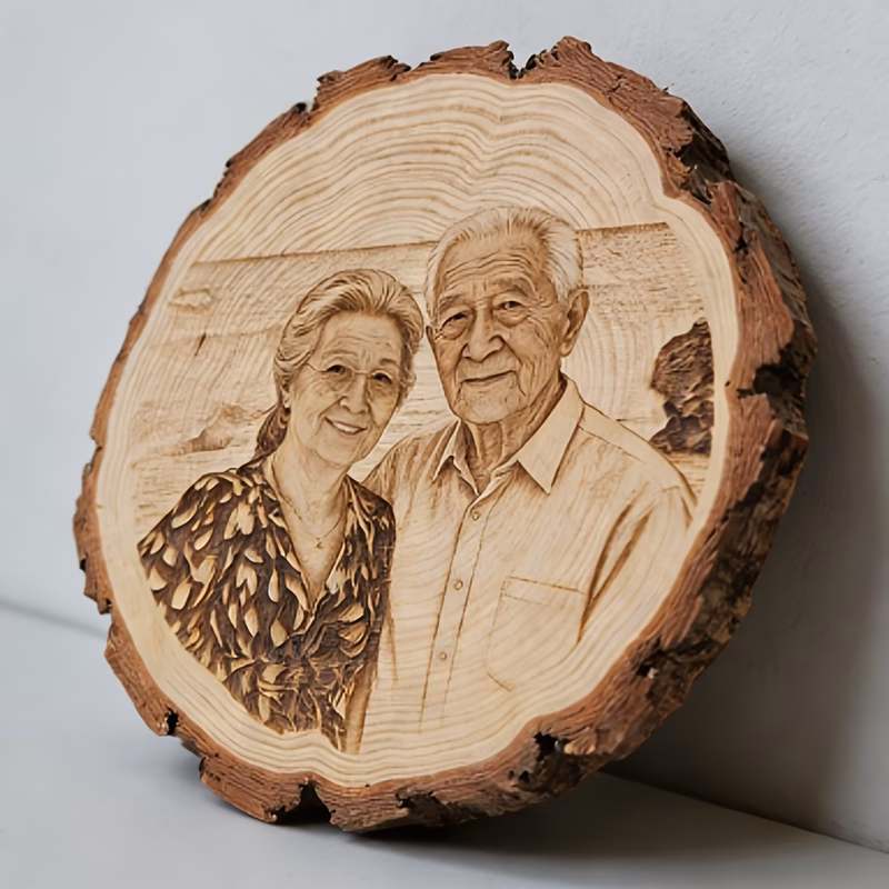 custom retro style wooden photo display personalized warm group photo individual photo pet image wooden decor with vintage exquisite lines suitable for and gifting valentines day fathers day mothers d