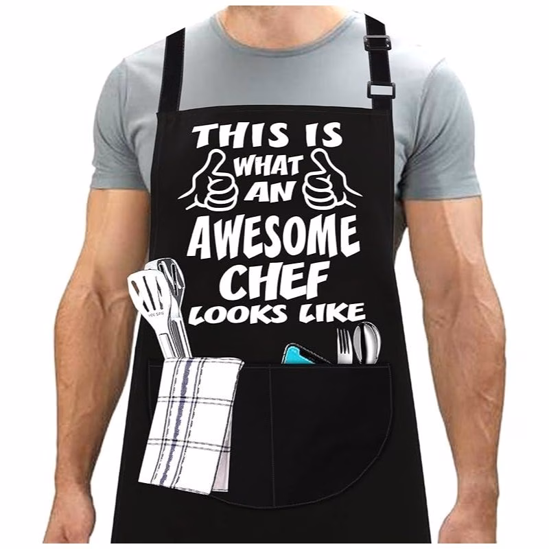 awesome chef apron aprons for men women ladies aprons professional cooking aprons with 2 pockets adjustable kitchen apron for baking bbq grilling gardening crafting cleaning painting barista restauran