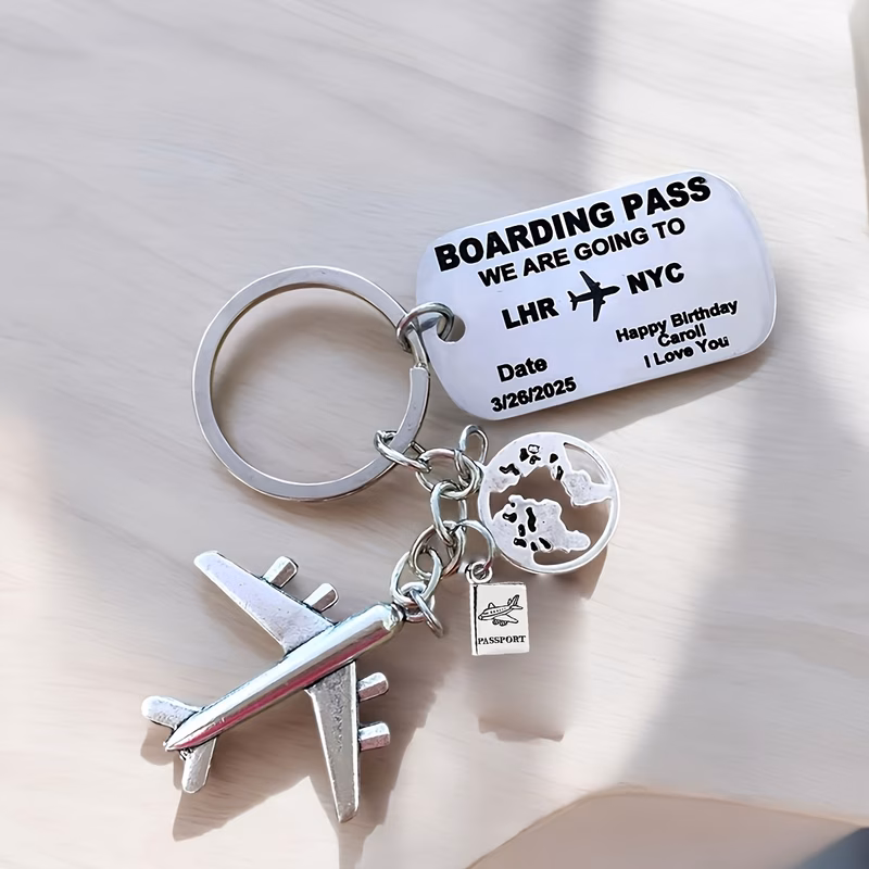 personalized boarding pass keychains travel accessories holiday gifts surprise travel gifts gifts birthday gifts christmas gifts