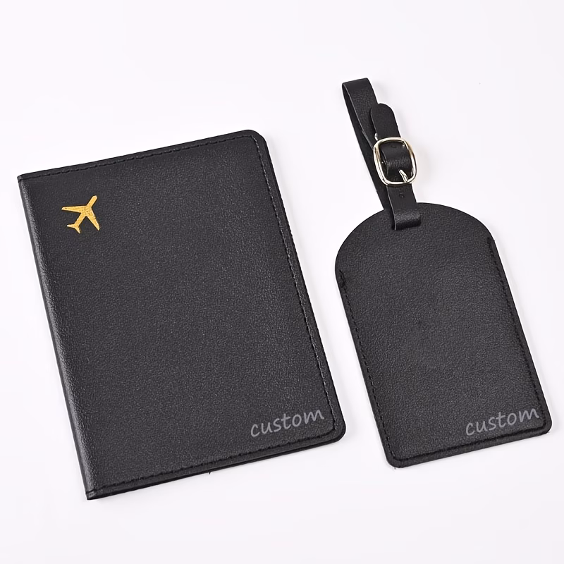 personalized passport holder luggage tag with name logo travel documents case suitable for id cards for international travel