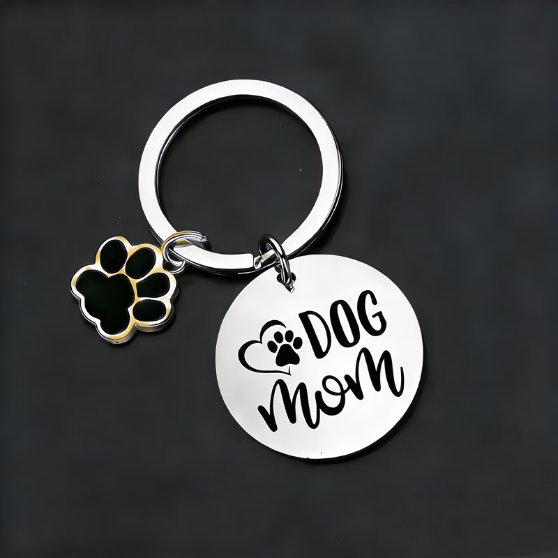 a lovely keychain gift for dog moms featuring a paw decoration a keyring dog tag a creative present for pet lovers stylish and durable