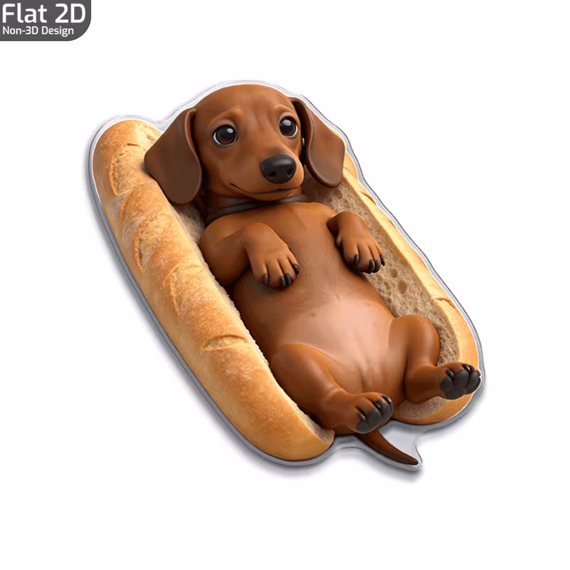 1pc dog magnet suitable for dog lovers adorable hot dog shaped puppy fridge magnets with base decor for home acrylic gift for snack themed no 2d flat