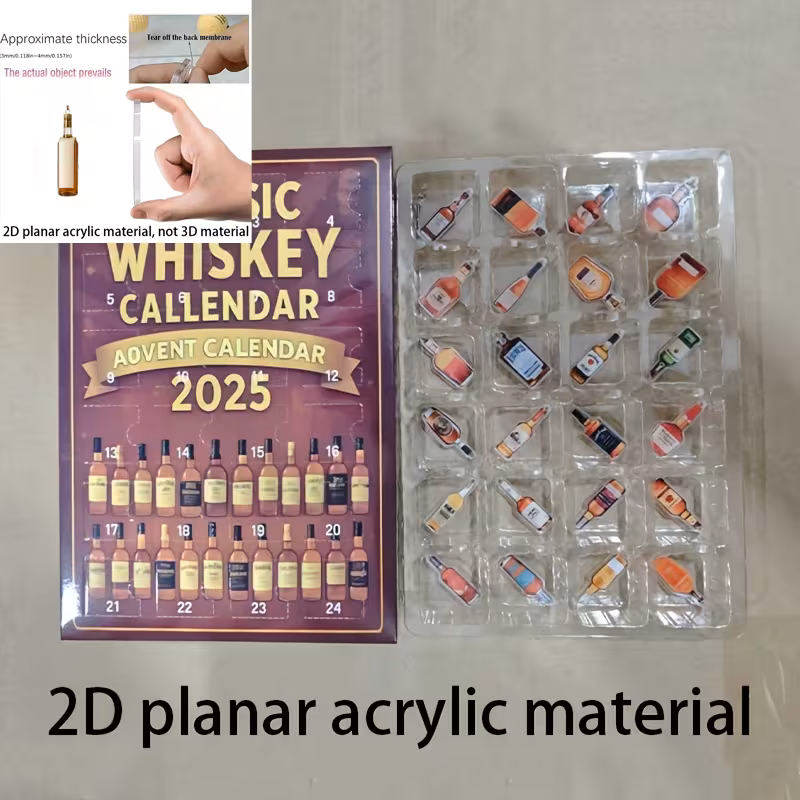 classic 2d acrylic flat material whiskey advent calendar 2025 a festive countdown to christmas featuring of whiskey no electricity required made of durable acrylic home and office decoration