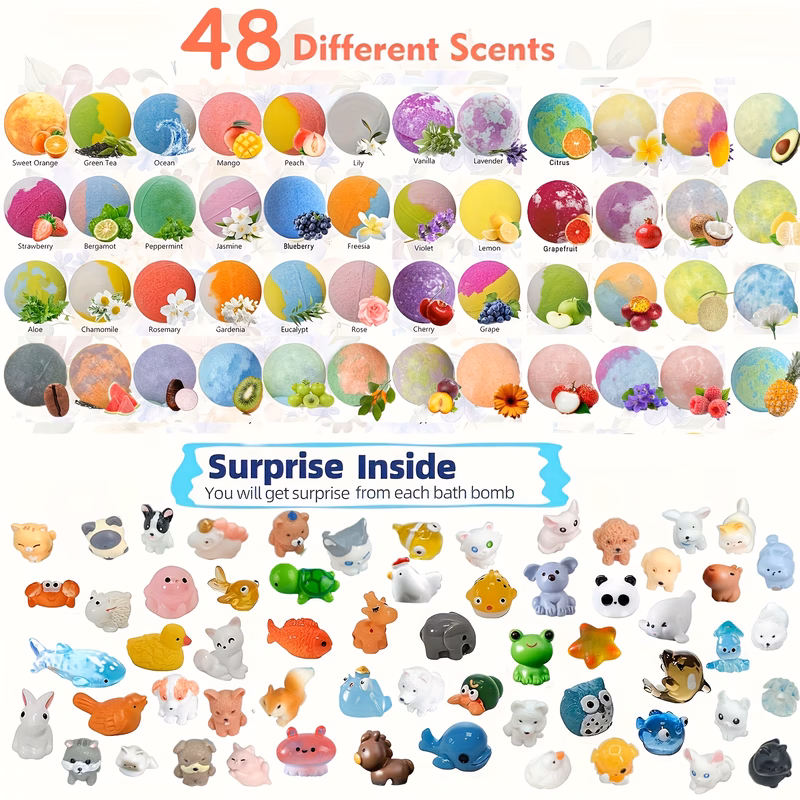 animals inside surprise with multi animals inside 8pcs balls random color inside 50g balls shape bubble bath gift box for christmas birthday easy for bathing