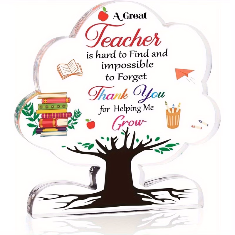 a crystal tree plaque of thanks to a gift for graduation retirement birthday or end of book pencil and design suitable for male and female students centerpiece