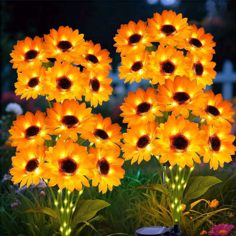 new upgrade sunflower solar lights solar garden lights suitable for yard and lawn decor gift for fathers day mothers day birthdays use patio lights warm