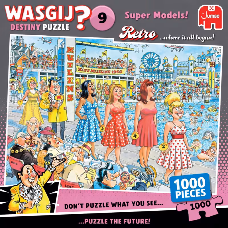 retro 9 super models unique 1000 puzzle for colourful puzzling challenging brainteasing 100 recycled cardboard 1000 puzzles jumbo