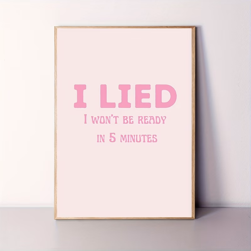 2d flat 2d flat 1pc funny i i in pink and white wall poster 12x16 inch frameless minimalist dorm room decor university student gift humorous saying for bedroom office bathroom home art print