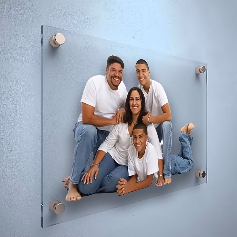 custom acrylic family portrait wall art photo display suitable for decor wedding decoration with bride groom sign mounted tabletop rustic hanging display perfect gift for christmas suitable for office