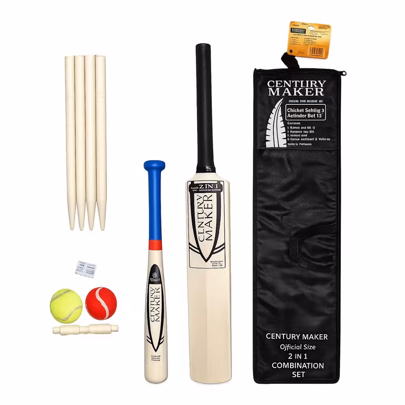 2 in 1 size 3 cricket set set with mesh carry bag outdoor garden games sports equipment for family beach camping backyard play