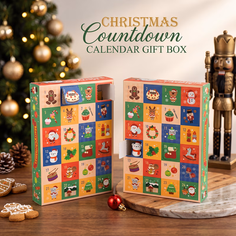 gift for her him send her him grid christmas advent calendar gift storage box christmas holiday atmosphere decoration gift box suitable as a birthday gift christmas gift