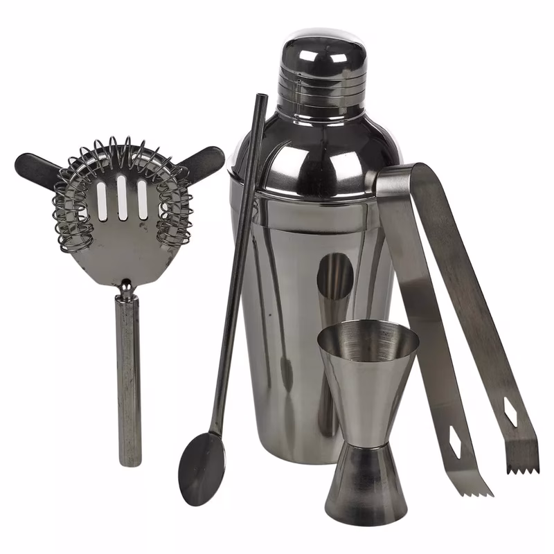 5 pcs stainless steel cocktail shaker set