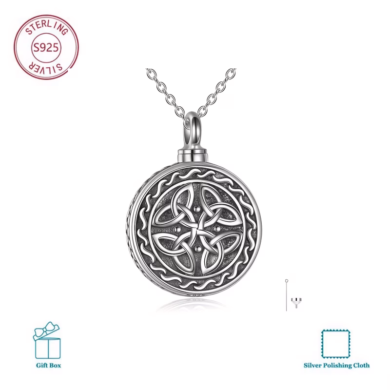 celtic knot sterling silver ashes pendant memorial keepsake jewellery gifts for women men celtic urn