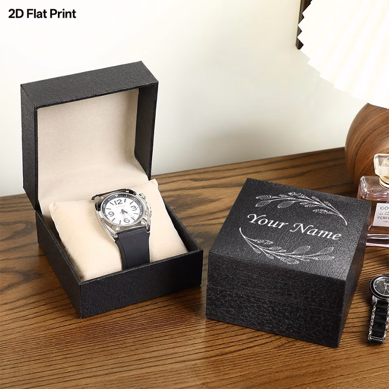 customized watch gift box with signature faux leather watch stand mens watch case durable faux leather material capacity for 1 watch high end and personalized convenient to carry suitable for business