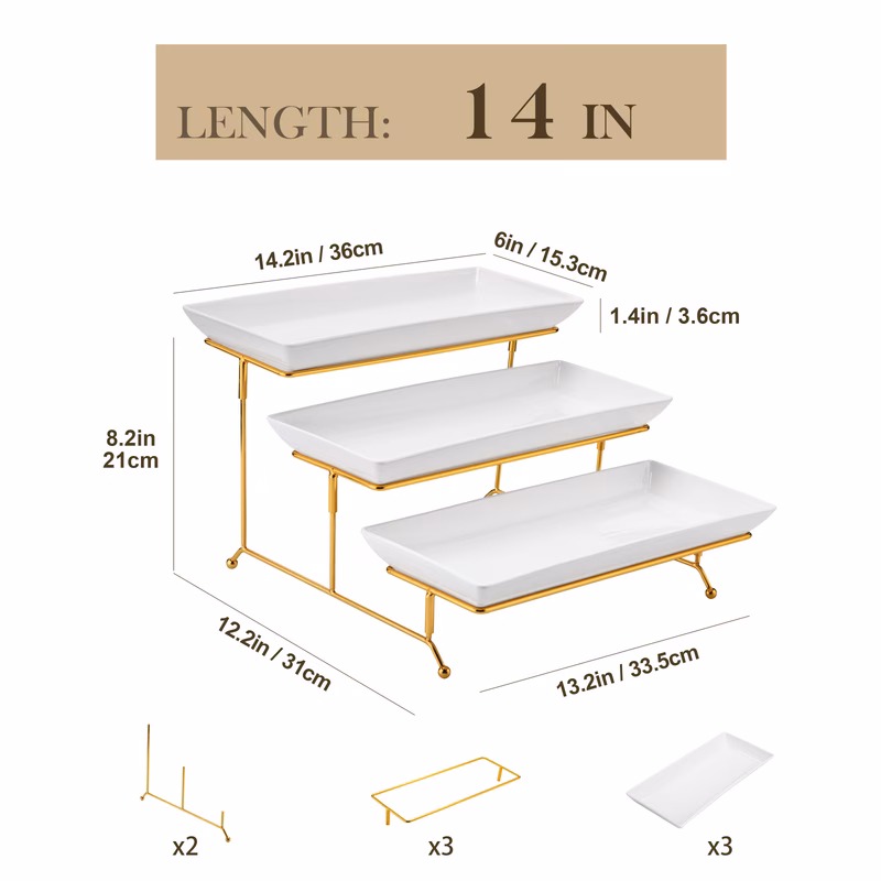 3pcs sushi plate serving dishes for entertaining food appetizers desserts cheese board charcuterie sushi set of 3 party trays 12 14inch sushi plate white black