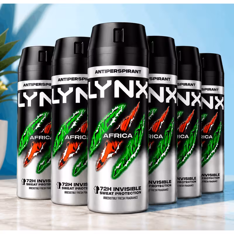africa anti perspirant deodorant body spray 150ml x6 pack 48h freshness odour protection long lasting mens deodorant multipack