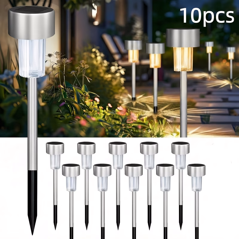 10pcs outdoor solar small tube lights courtyard lights landscape lighting wooden stake road lights courtyard backyard lawn terrace road sidewalk decoration