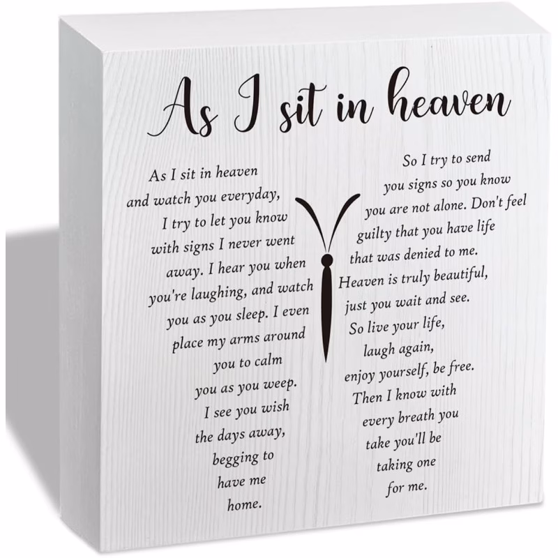 2d flat as i heaven memorial and sympathy gift in memory of desktop decor 5x5 inch manufactured