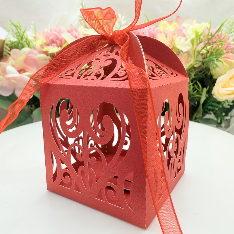 50pcs heart shaped laser cut boxes valentines day gift boxes wedding reception favor boxes decorations for weddings bridal showers birthday parties with ribbons